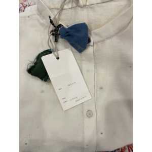 CAMISA JAMDANI Irene para Mujer, Blusa de Oficina con Logotipo Bordado y Decoración de Lentejuelas, Manga Media, Talla XL Disponible, Prenda Larga - Product Image 1