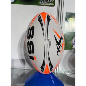 Ballon de rugby professionnel de haute qualité en PU et en caoutchouc taille 5 avec logo barbare personnalisable matériau PVC d'entraînement - Product Image 5