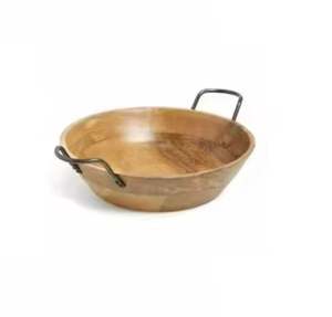 Meilleures ventes de saladiers en bois naturel Ensemble de vaisselle fait main écologique Bol d'ustensiles de cuisine Plateau de service pour mariage - Product Image 3