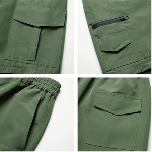 Pantalon cargo de haute qualité, tendance, taille haute, poids moyen, lavage foncé, avec design multi-poches, coupe slim, service OEM - Product Image 4