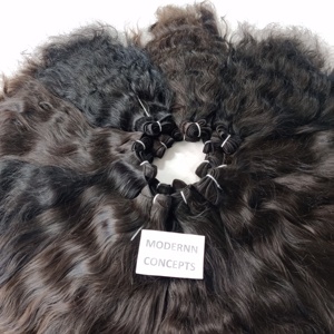 Extensiones de cabello humano indio alineado con cutícula virgen natural sin procesar paquetes de ondas profundas sueltas de 8 pulgadas estiradas 8 pulgadas - Product Image 5