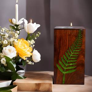 Caja de urna Rectangular de palisandro natural con tapa Diseño de hoja verde Caja de almacenamiento de cenizas humanas Urna hecha a mano para adultos mascotas - Product Image 3