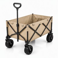 Chariot pliant à roues en acier carbone, 4 roues, pour usage extérieur intensif