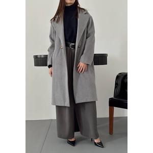 Abrigos Largos Grises Tejidos al por Mayor - Product Image 3