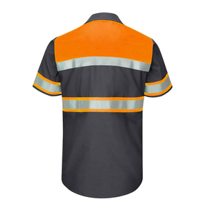 Wholesale Men's Reflective Windproof Polyester Shirt ANSI/ISEA 107 Certified High Visibility Workwear Breathable Quick Dry - Product Image 5