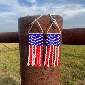 Pendientes de gota de cuentas coloridos de Bestone para mujer Diseño étnico de moda Diamante Perla Boda Cualquier inspirado en África 'Lindo. POR HF CRAFTS - Product Image 1