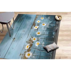 Tapis en chenille motif marguerite : Tapis d'entrée floral avec motifs de bouteilles de verre, tapis à poils doux - Product Image 3