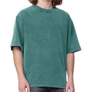 เสื้อยืดคอตตอนหนาน้ำหนักมากทรงโอเวอร์ไซส์สำหรับผู้ชาย สไตล์สตรีทแวร์ ปักลาย รับผลิตตามแบบ OEM ขายส่ง - Product Image 3