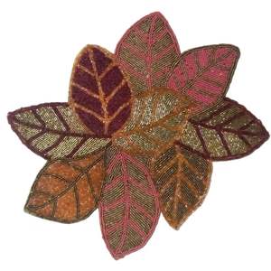 Meilleures ventes Dessous de verre à café perlé fait à la main Tapis et tampons Décoration de table Conception florale Produit le plus vendu - Product Image 6