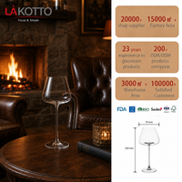 Verre à vin LAKOTTO Bar Service 680 ml en cristal sans plomb, bol généreux pour service de mariage et de banquet, verrerie en gros, logo personnalisé