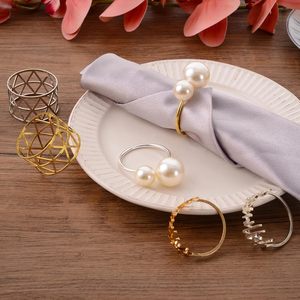 Décoration de table de mariage, anneaux de serviette de table pour les fêtes, accessoires de table de banquet, décoration de table formelle, anneaux de serviette de mariage - Product Image 2