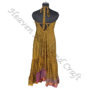 SD004 Saree / Sari / Shari indien et pakistanais vêtements de l'Inde Hippy Boho longue Unique Cool Maxi indien Vintage Sari robe - Product Image 4