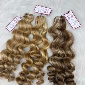 Luxe 100% vierge vietnamien lâche vague profonde doux tons naturels Double dessiné cuticule alignée Clip-in trame meilleurs vendeurs - Product Image 1