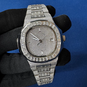 Reloj de Pulsera de Alta Gama para Hombre, con Movimiento de Diamantes Baguette, de Acero Inoxidable, Estilo Moderno, Calidad Premium al Mejor Precio - Product Image 4