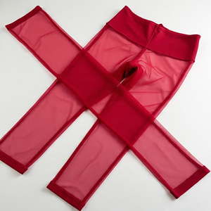 Ladies Elastic Waist See Through <b>Leggings</b> Girls High Quality Fitness Sheer Mesh <b>Legging</b> Women - Product Image 4