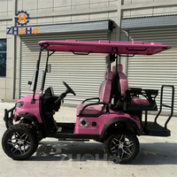 Voiture de golf rose personnalisée 2+2 places, buggy de golf, batterie au lithium, voiture de golf électrique, véhicule utilitaire, buggy