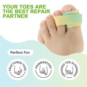 Vendaje elástico colorido para dedos de los pies para Velcro, vendaje para pies y manos, separador de dedos de <span class=keywords><strong>martillo</strong></span> ajustable superpuesto, enderezador de dedos - Product Image 5