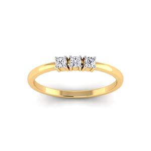 Minimalist Fine Yellow <b>Gold</b> Plated Bezel Set Toe <b>Ring</b> Wedding Promise Engagement Gift for Her Three Stone <b>Dainty</b> Lab Grown - Product Image 5