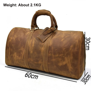 OEM Factory <b>Garment</b> Duffle <b>Bag</b> Check Pattern Leather Casual Style Gym <b>Bag</b> for Sports <b>Travel</b> - Product Image 5