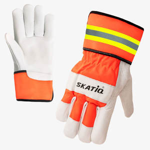 Skatiq SG-8010 Gants en cuir de vachette et nylon haute visibilité Gants de sécurité imperméables de haute qualité pour le soudage et la construction - Product Image 1