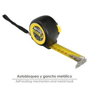 <span class=keywords><strong>Flessometro</strong></span> Autolock con Freno Automatico, Cinghia da <span class=keywords><strong>5</strong></span> <span class=keywords><strong>Metri</strong></span> 25 mm. Magnetico - Product Image 3