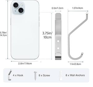 <b>Wall</b> Mounted Coat <b>Hook</b> Metal <b>Wall</b> Hanger <b>for</b> Closet Organisation <b>for</b> Hanging Towel Hat <b>Key</b> Clothes With Stainless Steel - Product Image 3