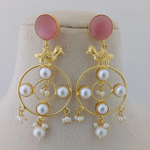 Juego de pendientes colgantes de latón pesado con diseño moderno hecho a mano, diseño de moda personalizable de piedra elegante para compra a granel - Product Image 1