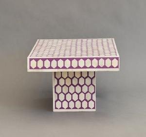 Support à gâteau élégant en incrustation d'os, fait à la main avec un motif floral, piédestal de service de gâteau haut de gamme pour les événements et les cadeaux - Product Image 3