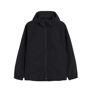 Veste coupe-vent légère zippée pour homme Veste d'hiver en toile noire de haute qualité avec capuche attachée et poches - Product Image 5