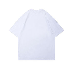T-shirt d'été à col rond personnalisé pour hommes 100% coton surdimensionné coupe ample solide tissu de jersey vierge sonnerie d'impression bouffante - Product Image 3