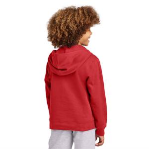 Sudadera con capucha roja de lana con cremallera completa para niños con bolsillos: ligera y transpirable, perfecta para capas en climas fríos - Product Image 4