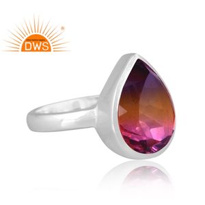 แหวนควอตซ์แบบซ้อนได้ทำจากเงินแท้คุณภาพดีได้รับการปรับแต่งได้สำหรับ925 - Product Image 2