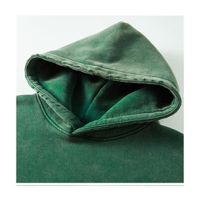 Diseño personalizado 450 Gms 100% algodón Streetwear doble capa lavado ácido Sudadera con capucha bordado trabajador con capucha chaqueta de invierno para hombre - Product Image 6