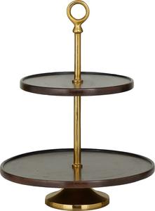 Attractive Style 2-Tier Metal Service <b>Tray</b> with Brass Nickel Plate Finish Well Polished for Home Hotel & Restaurant Use - Product Image 4