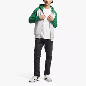 เสื้อสเวตเตอร์ผ้าฝ้ายมีซิปโอเวอร์ไซส์สำหรับผู้ชายเสื้อสเวตเตอร์100% ผ้าคอตตอนสีล้วนเสื้อมีฮู้ดสำหรับฤดูหนาวพิมพ์ลายดิจิตอลโลโก้แบบกำหนดเอง - Product Image 1