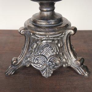 Florero alto de diseño en relieve, soporte para flores de plata antigua para Ceremonia de aniversario de boda, cuencos de flores de Metal de gran tamaño - Product Image 2