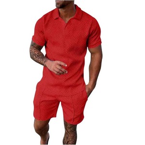 Pakistan High Street grande taille hommes été survêtement ensemble marque privée t-shirt pantalon court respirant vêtements d'été - Product Image 6