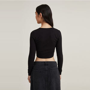 100% coton extensible matériel vêtements de mode nouvelles manches Reglan coupe régulière vente chaude en gros femmes chemises à manches longues - Product Image 4