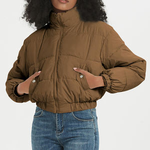 High Street femmes hiver doudoune luxe recadrée en cuir coupe-vent et imperméable en plein air chaud vêtements en gros - Product Image 2