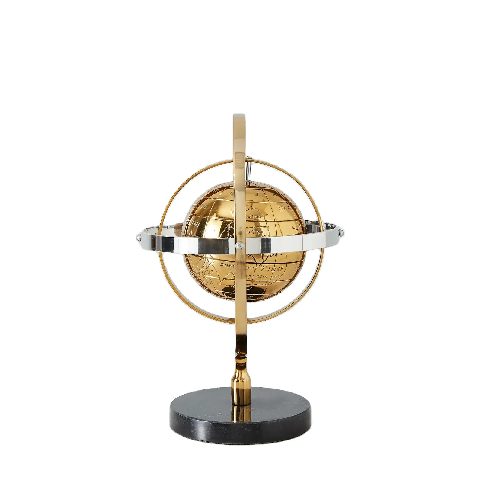 Grote Outdoor Goud Metalen Bol Sculptuur Mini Globe Wereldkaart Kantoor Gebruik En Lap Home Decor Tafelblad Bol Met Metalen Standaard