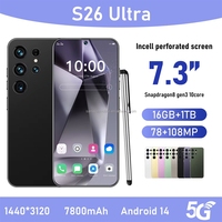 Venta al por Mayor de Fábrica, Teléfono Celular 5G Android 13 con Doble SIM, Pantalla HD de 7.3 Pulgadas, S26 Ultra, 8000 mAh, 108 MP, con Envío Gratuito