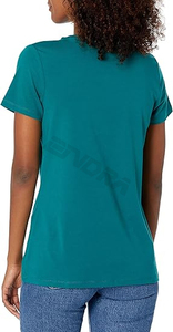 Venta al por mayor de algodón orgánico para mujer Camiseta de cuello redondo Logotipo de impresión personalizada en blanco liso Camisetas De niña para dama - Product Image 3