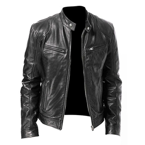 Veste en cuir de style bombardier motard classique à prix personnalisé pour hommes 100% veste en cuir véritable à coupe ajustée pour vêtements d'extérieur à fermeture éclair - Product Image 5