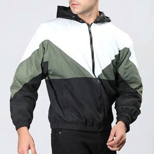 Veste coupe-vent légère Color Block pour homme avec fermeture éclair complète et capuche - Product Image 2