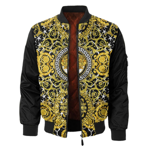 Custom <b>Men's</b> 100% Polyester Bomber <b>Jacket</b> High Quality Winter Casual Horn Button Closure <b>Light</b> New Printed High Street Front - Product Image 5