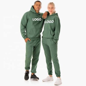 Unisex Oversized Solid Cotton Fleece Sweatsuit | Hoodie & Jogger <b>Pants</b> | Windproof Breathable | OEM/ODM Available - Product Image 3