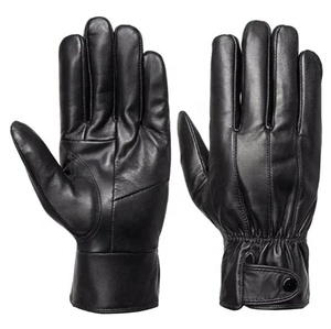 Guantes de montar de invierno con estilo para hombres y mujeres de cuero genuino de alta calidad con aislamiento cálido para uso diario - Product Image 1