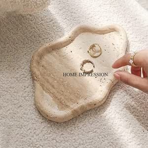 Plateau de service alimentaire en marbre naturel couleur vert clair marbre solide maison Restaurant décoratif restauration rapide service mariage non toxique - Product Image 2