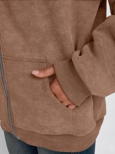 Sudadera con Capucha Personalizada para Mujer, con Cremallera Completa, Manga Larga, Estampada, Transpirable, al por Mayor, OEM - Product Image 4