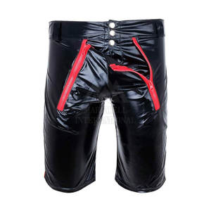 Pantalones cortos de cuero para hombre de diseño personalizado Pantalones cortos de cuero para hombre de marca privada Pantalones cortos de cuero para hombre de alta calidad para la venta - Product Image 6